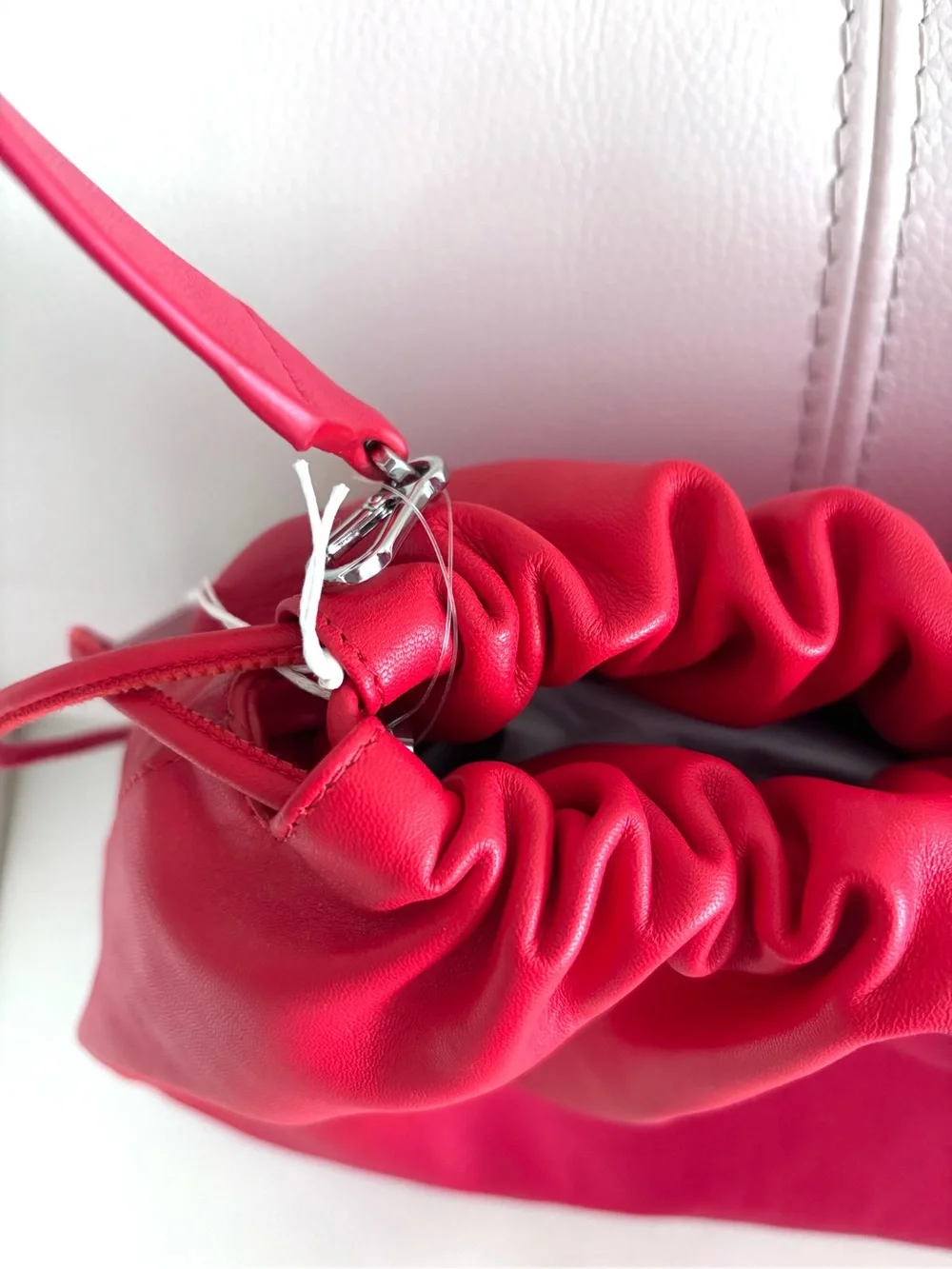 NWT COS Women's Red Cavatelli Oversized Clutch - Leather